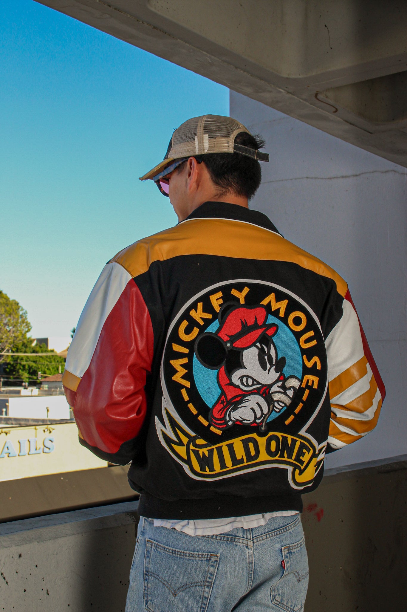 90’s Jeff Hamilton Mickey Mouse Wild One Jacket