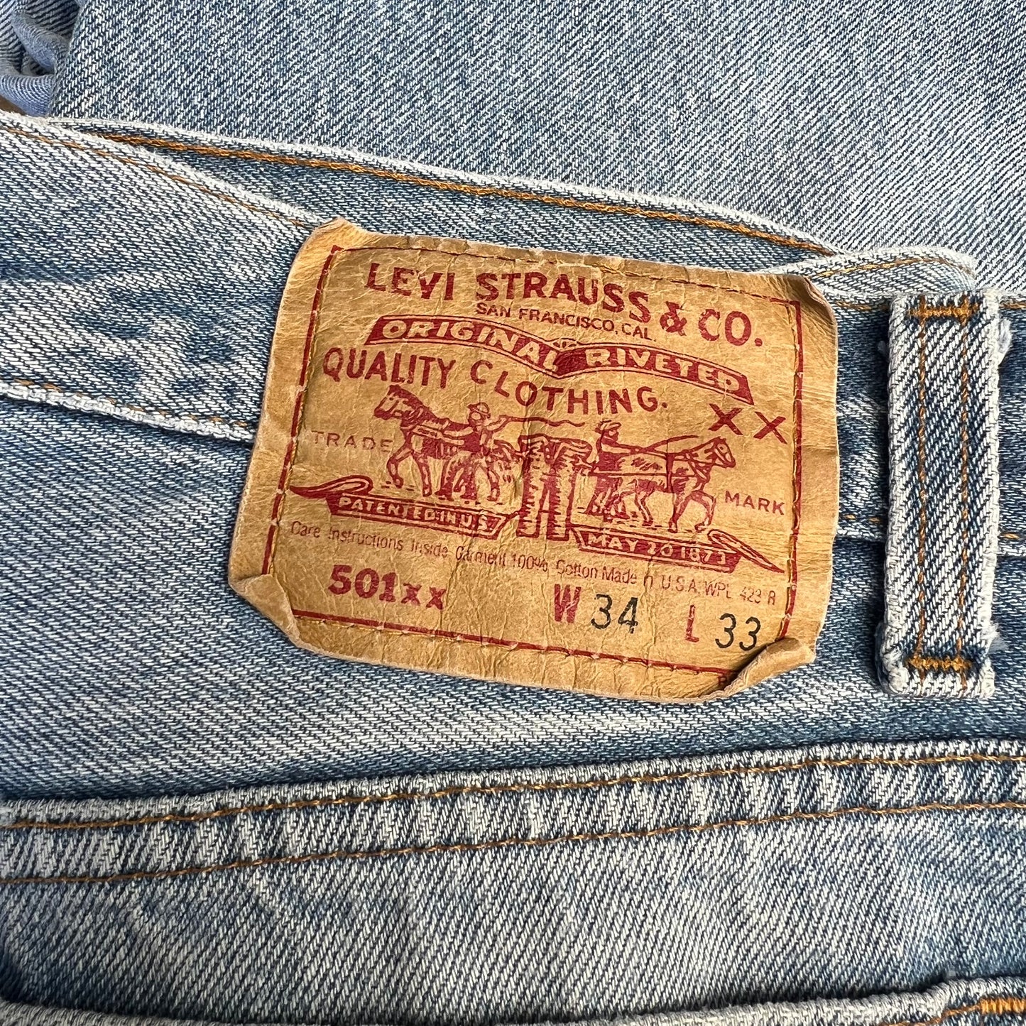 Levi’s leather back tag showing
