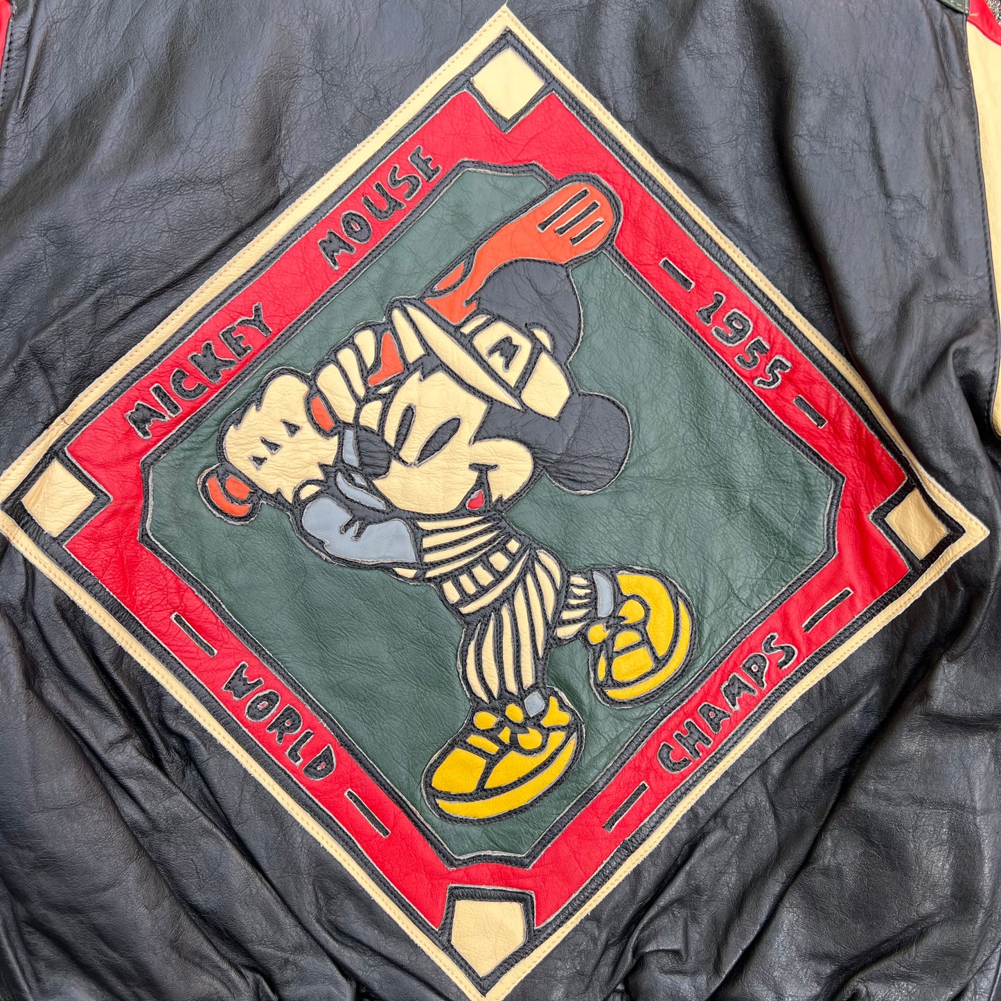 100% Leather with red, green, black and beige colors