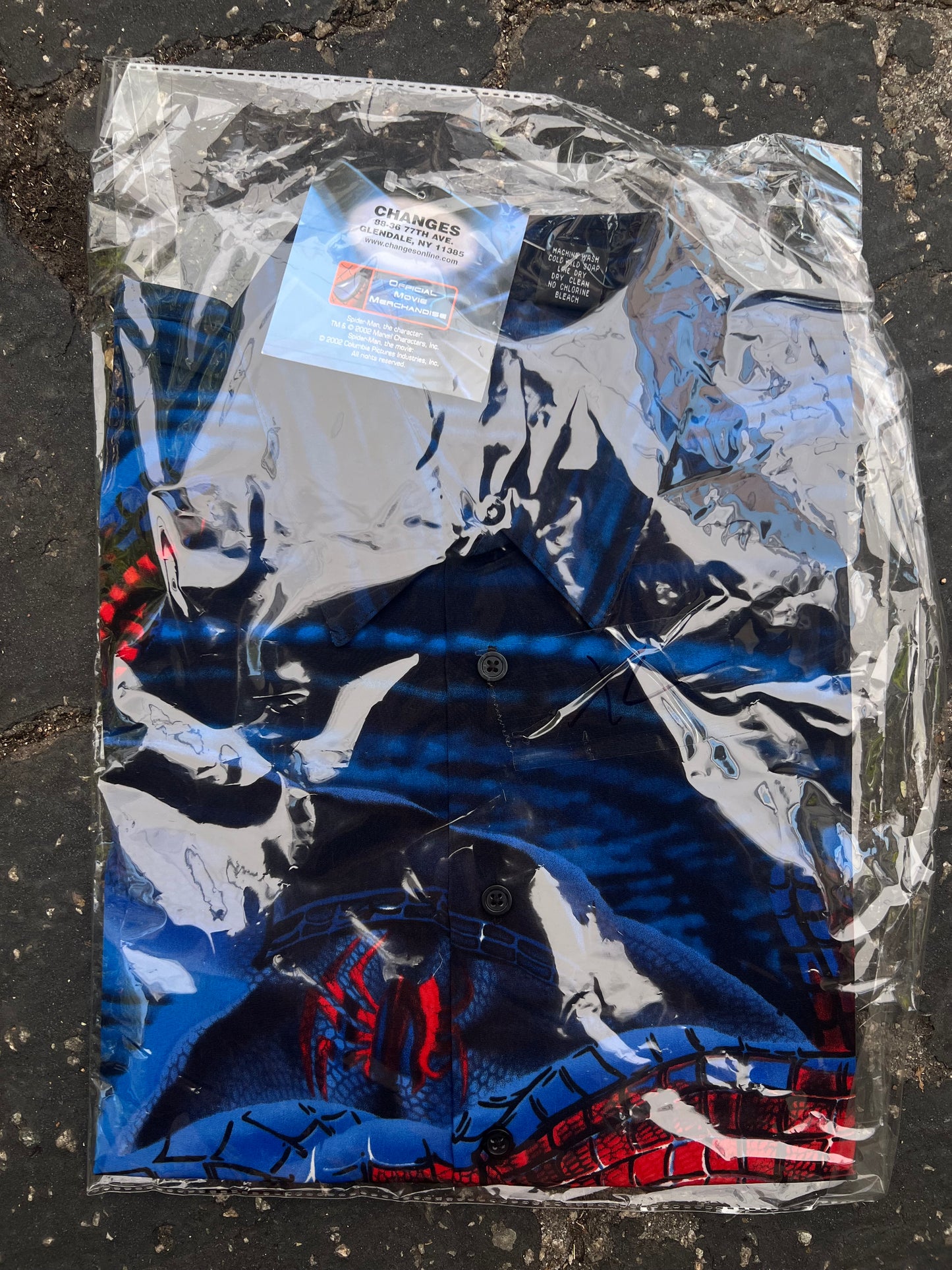 Deadstock Spider-Man 2002 Marvel Movie Men’s Short Sleeve Button-Up Shirt