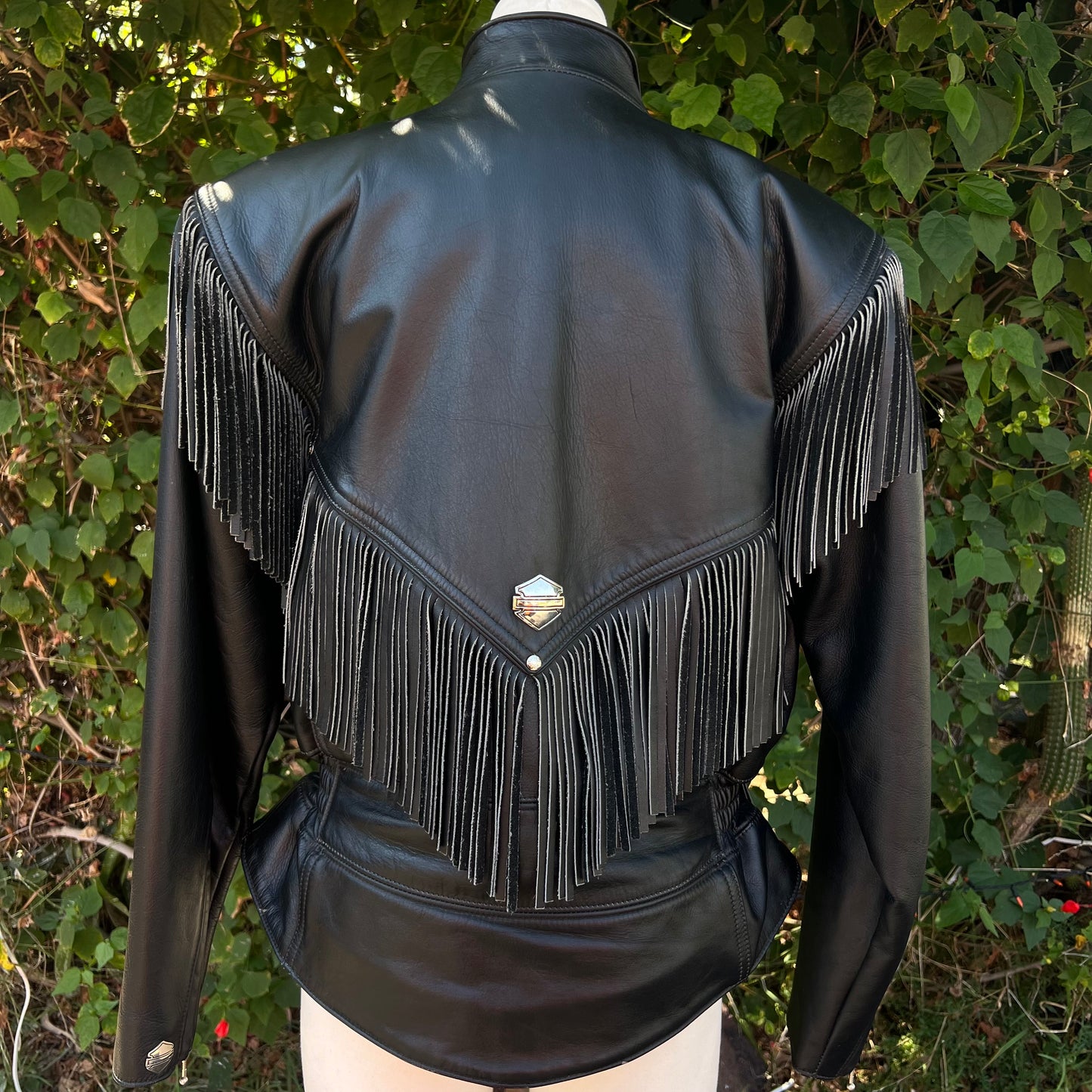 Women’s Vintage Harley Davidson Leather Fringe Jacket