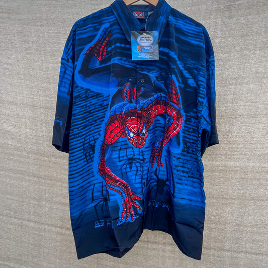 Deadstock Spider-Man 2002 Marvel Movie Men’s Short Sleeve Button-Up Shirt