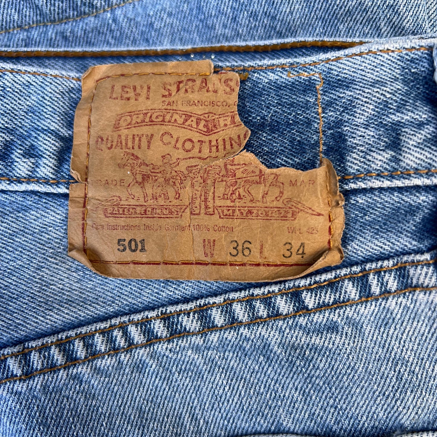 Levi’s leather tag in back of jeans
